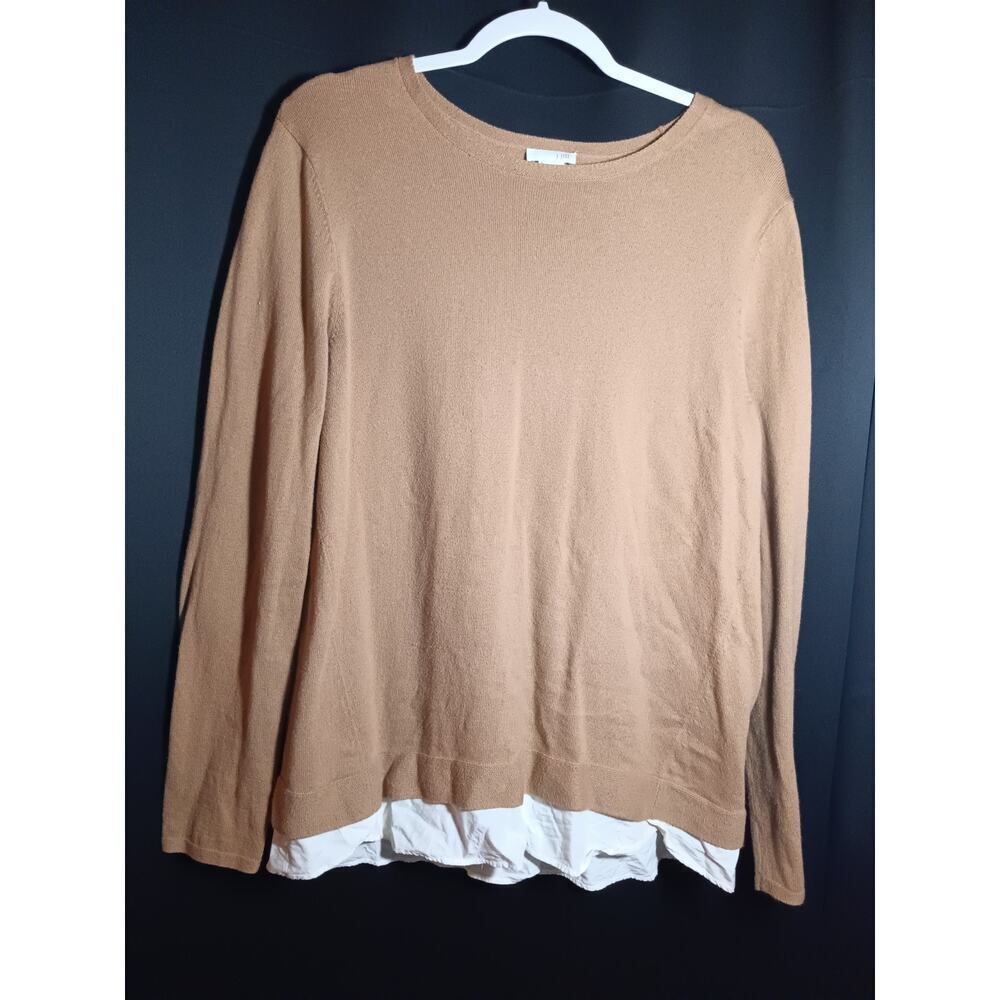 J. Jill Sweater Womens M Brown Tunic Cardigan Swing Long Sleeve Button Up Solid